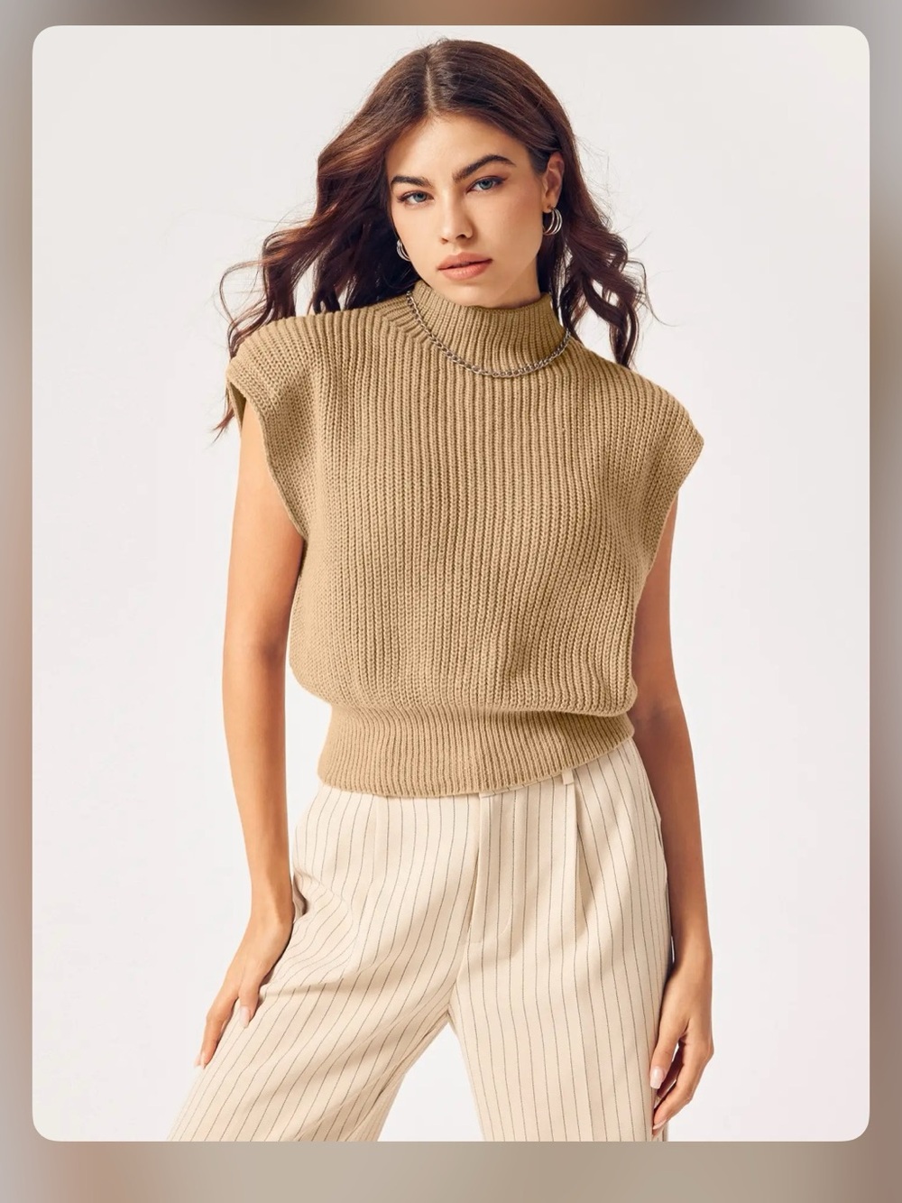 Cider SOLID HIGH NECK KNIT VEST XL PG7-10